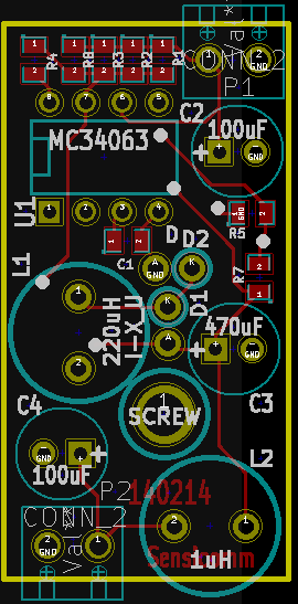 PCB layout, front side