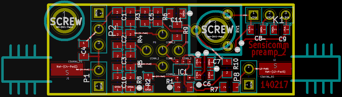 Board layout, front view